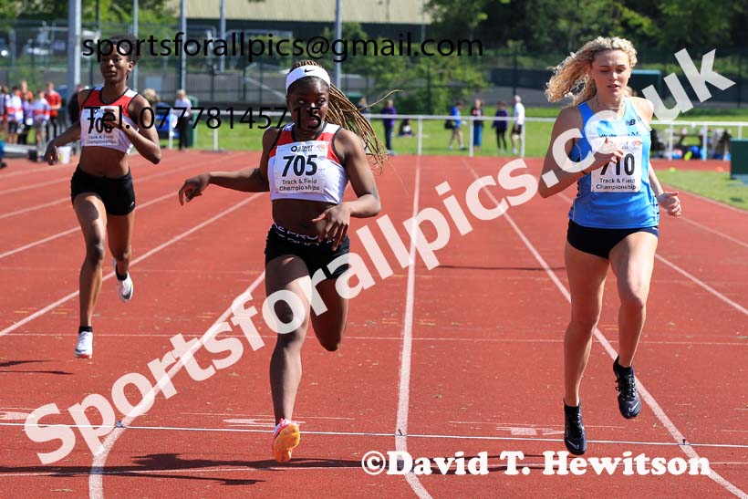 Womens Under-20s 200 metres, 2023 North Eastern Track and Field Champs., Middlesbrough Sports Village, Middlesbrough. Photo: David T. Hewitson/Sports for All Pics